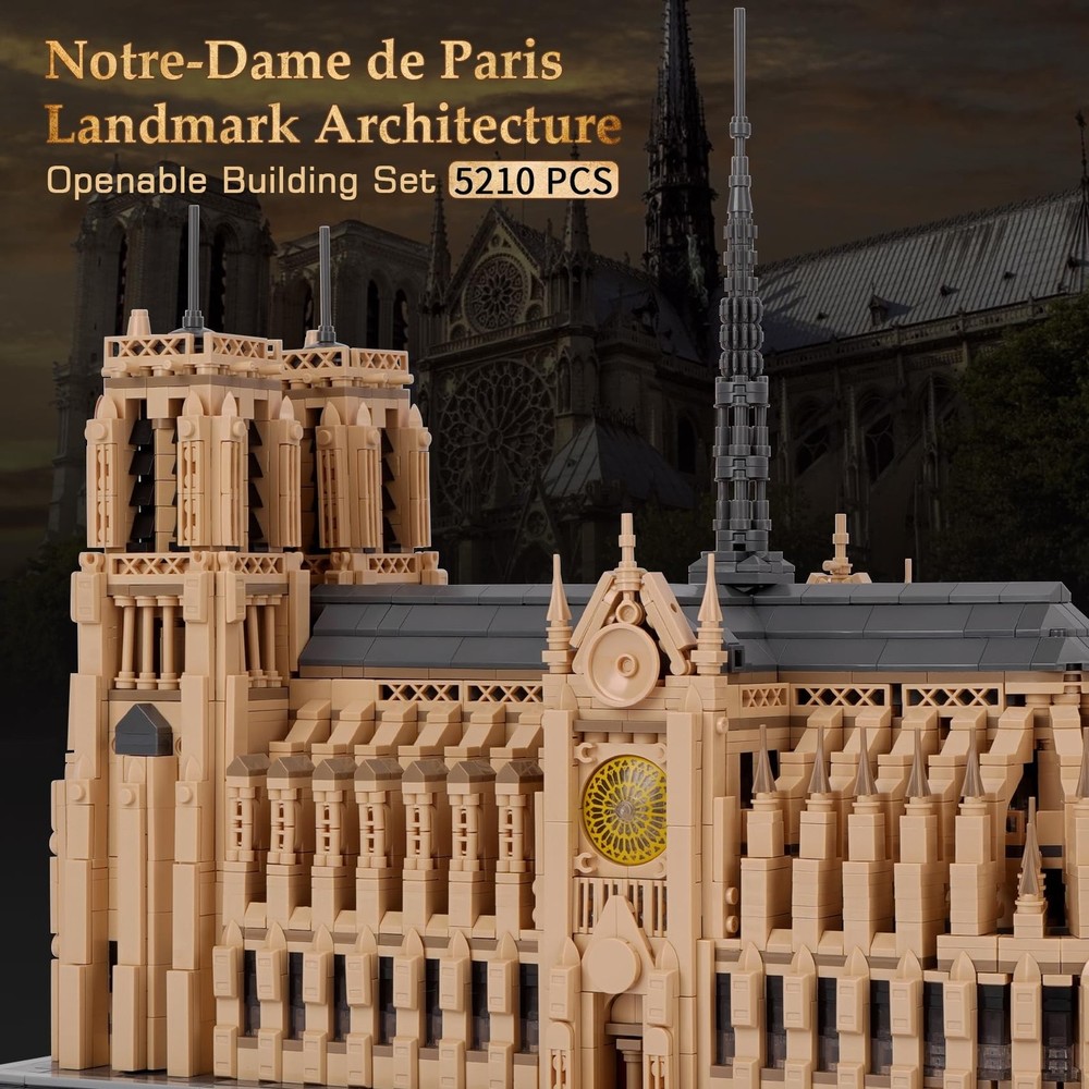 Architecture Notre-Dame de Paris Model Building Block Set, Openable Architect...