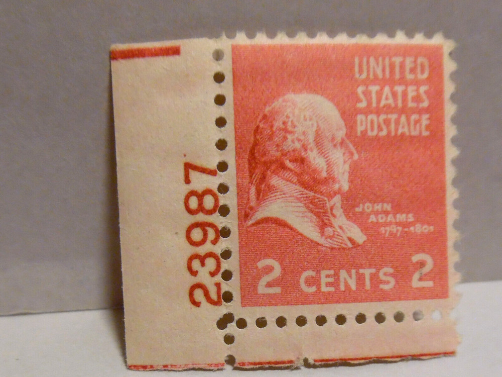 SCOTT # 806 JOHN ADAMS 2 CENT STAMP - MNH