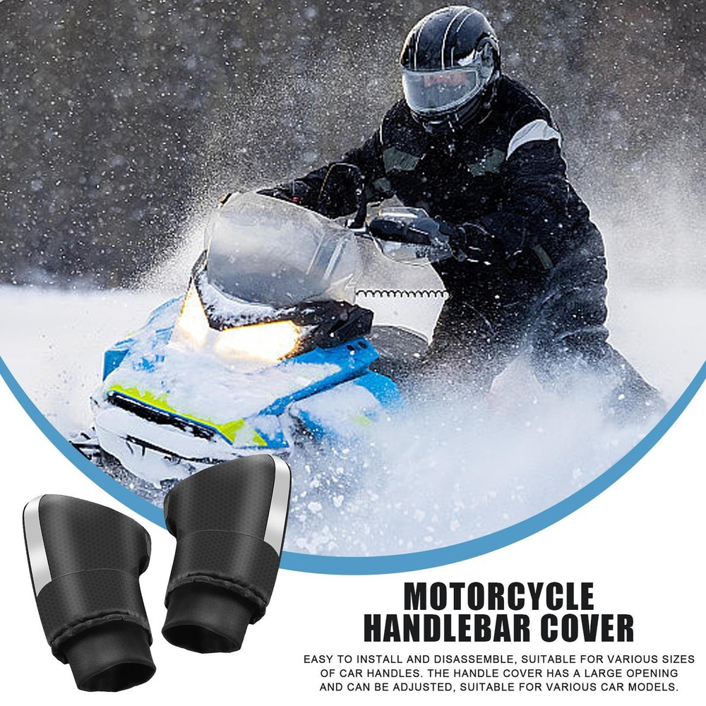 1Pair Waterproof Motorcycle Handlebar Muffs Hand Protector Winter Windproof