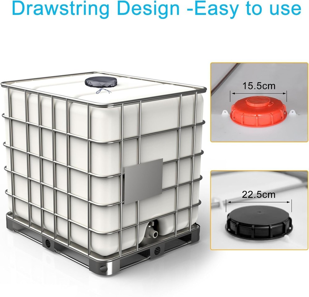 Weather-Resistant IBC Mesh Covers for Efficient Rainwater Collection - 2 Pcs