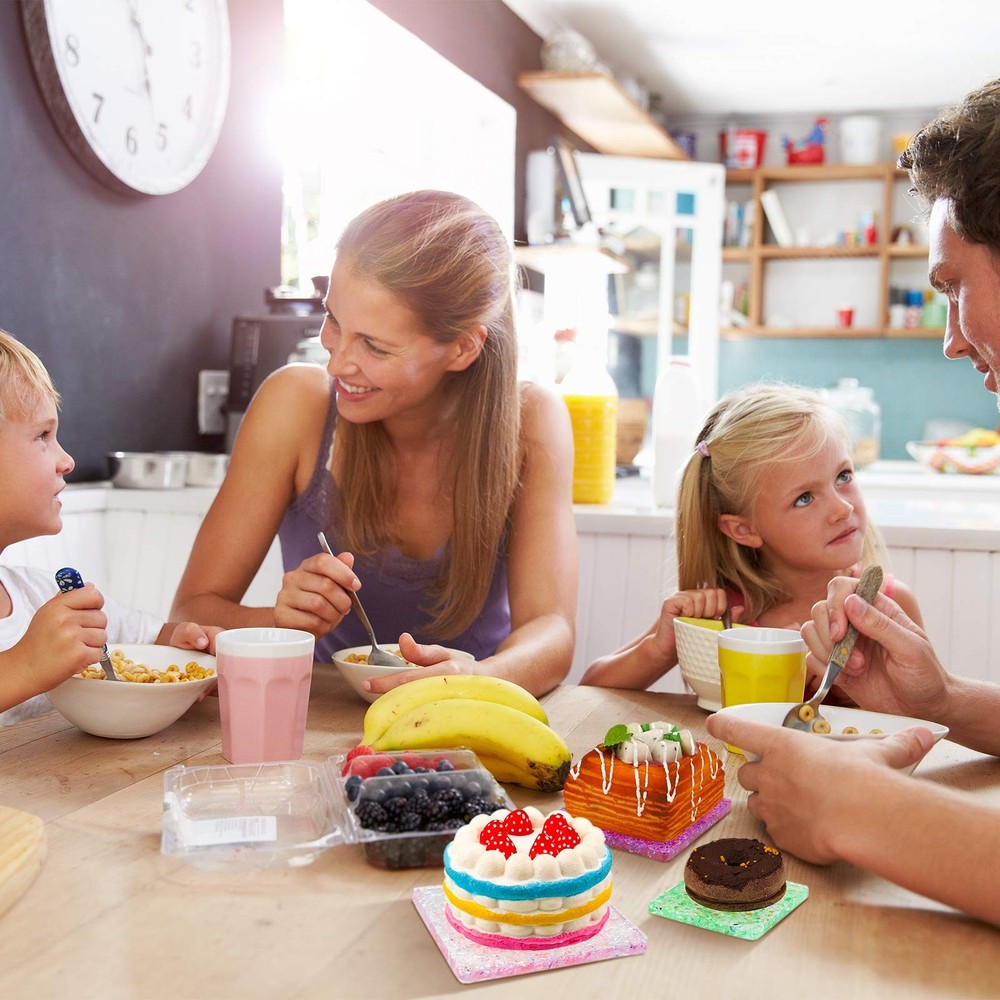 Patelai 6 Sizes Silicone Coaster Resin Molds Kit Square Rectangular White