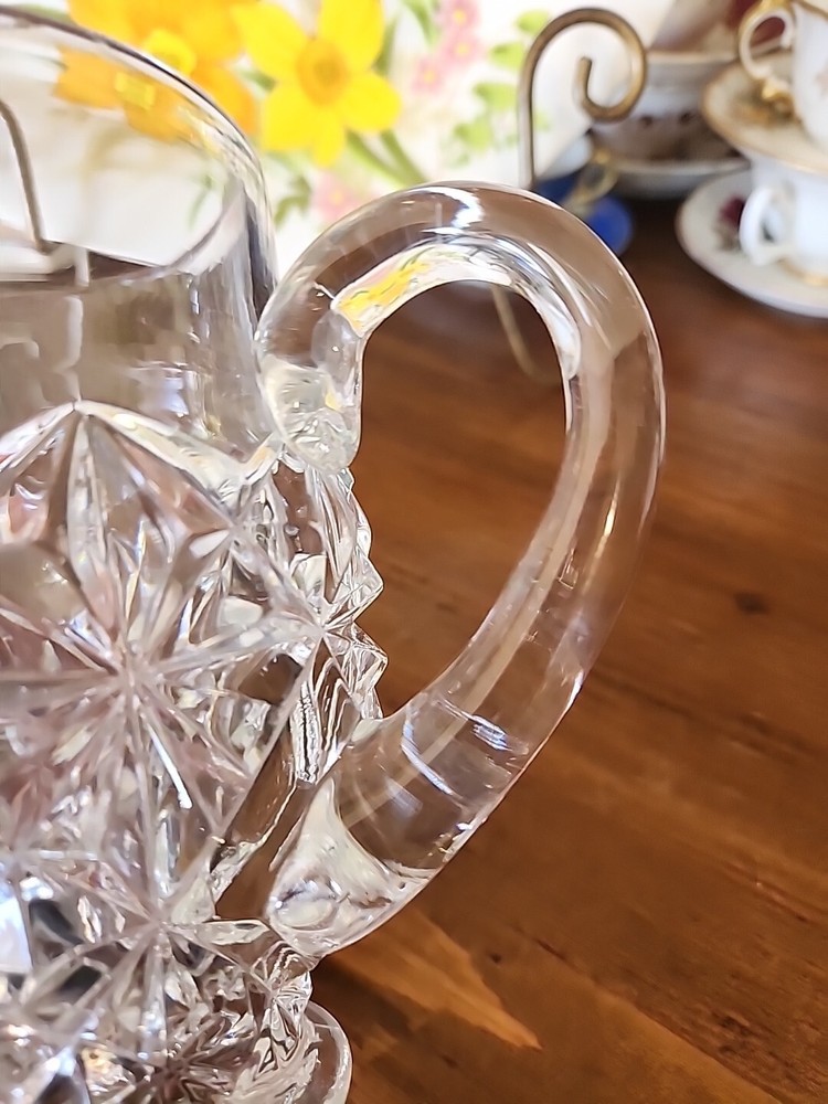 Tiffin Williamsburg Pressed: Clear Pressed Glass Pitcher with Raised Points