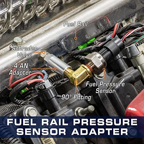 -4 an Fuel Rail Fuel Pressure Sensor Thread Adapter Compatible with Chevy GM
