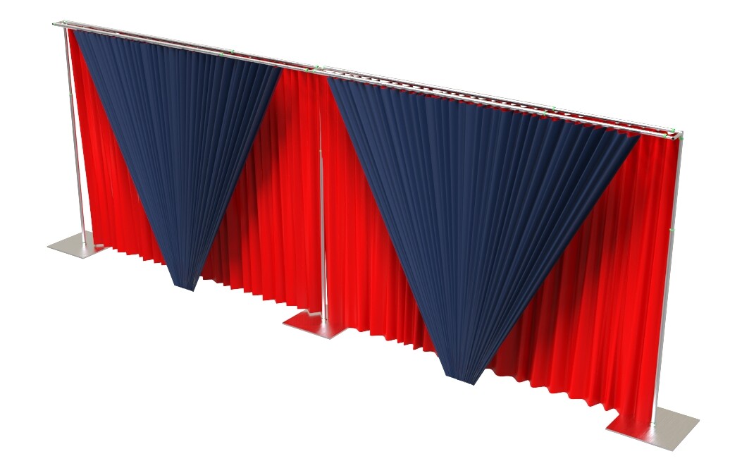 DOUBLE CROSSBAR ADJUSTABLE QUICK BACKDROP KIT 10 FT x 10 - 20 FT WITHOUT DRAPE