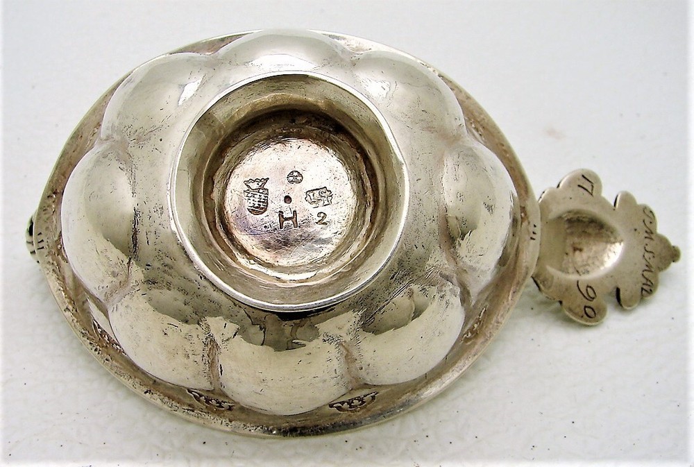 Swedish Solid Silver Brandy Taster Johan Soderdahl Soderkoping Date Marked 1790