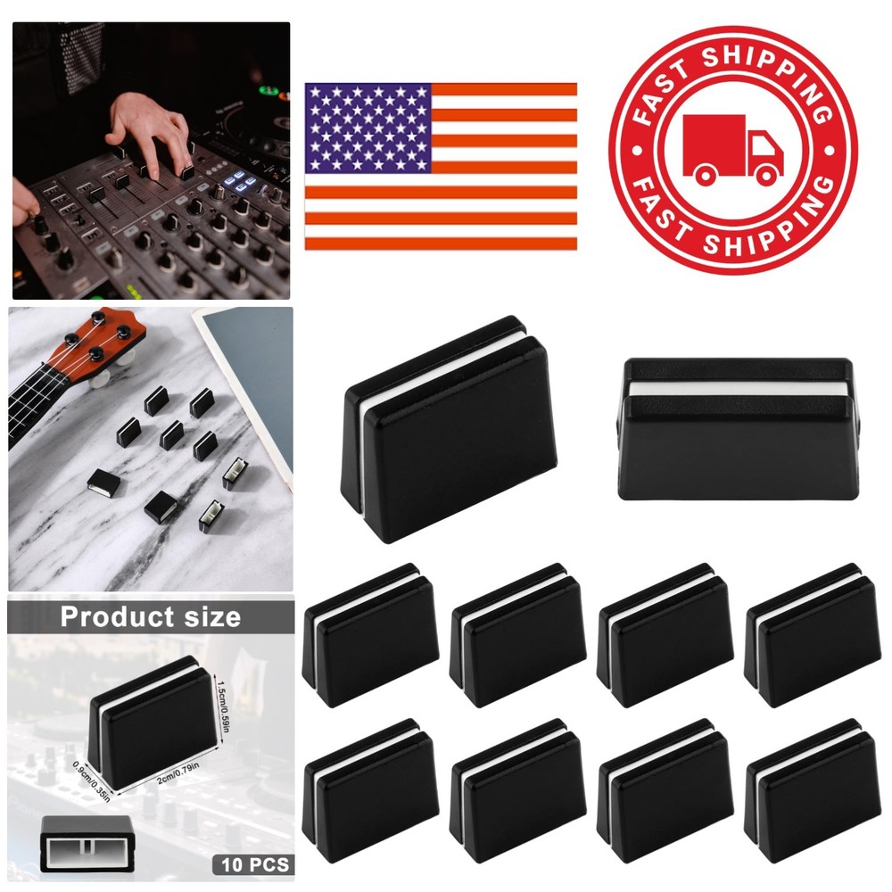 Black Fader Caps Mixer Slider Knobs 10pcs Durable Rubber for Long Lasting Use