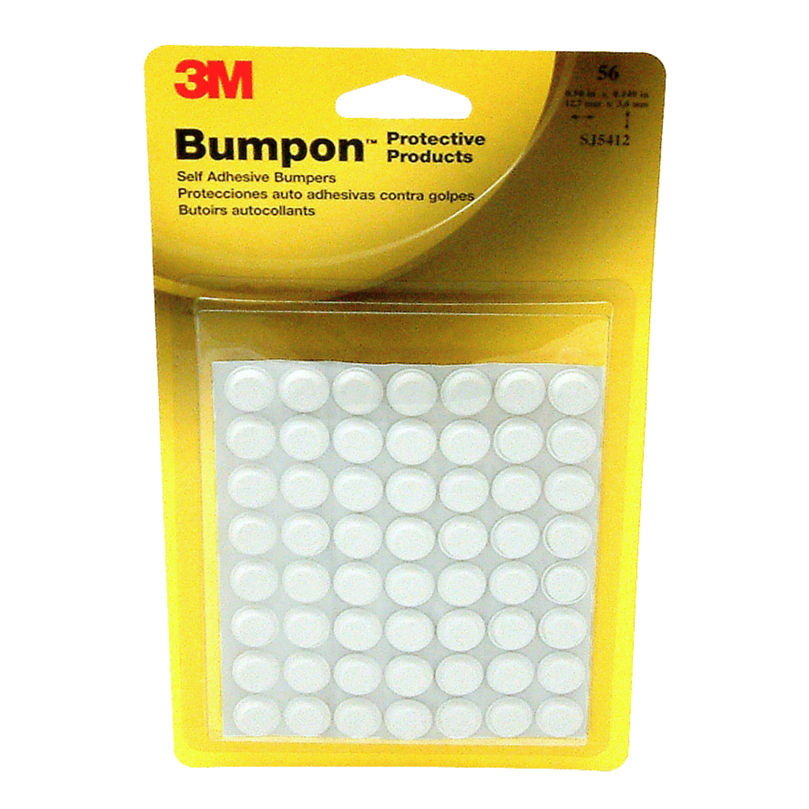 3M Bumpon Self-Adhesive Protectors: 1/2 in. width x 0.14 in. thick *56-pack