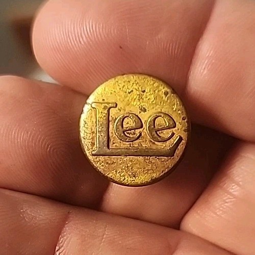#2 Antique Lee Jeans Brass Stud Button Good Condition