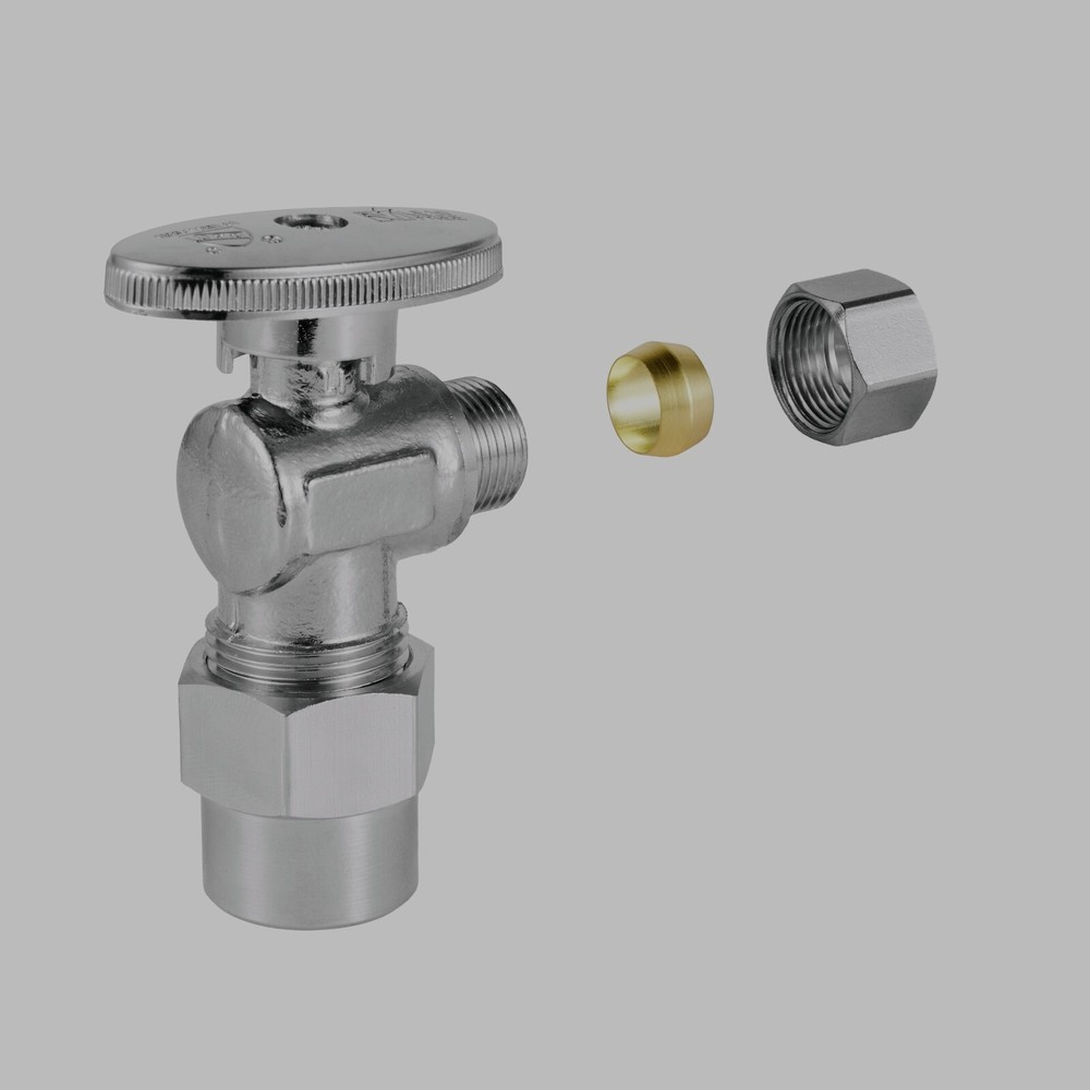 EFIELD 2 PCS 1/2" CPVC X 3/8" OD 1/4TURN COMPRESSION ANGLE STOP VALVE