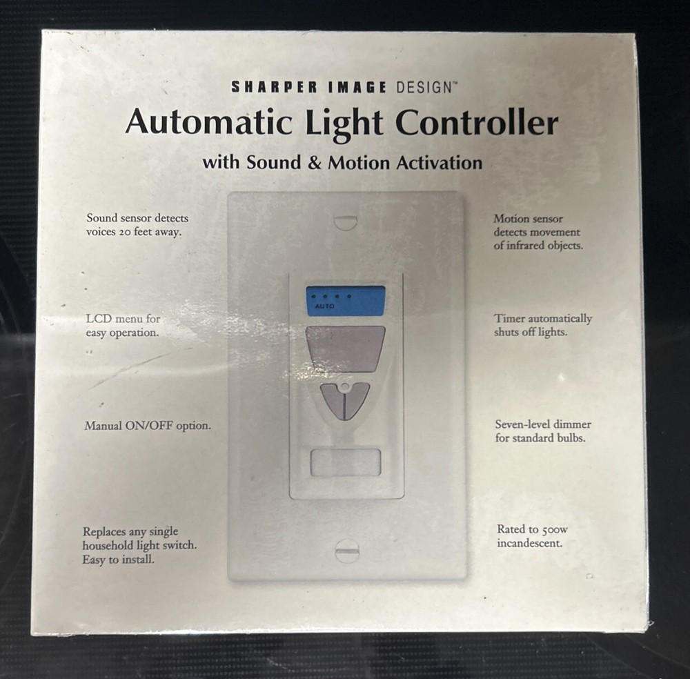 BRAND NEW SEALED Sharper Image Automatic Light Controller Sound & Motion Si648