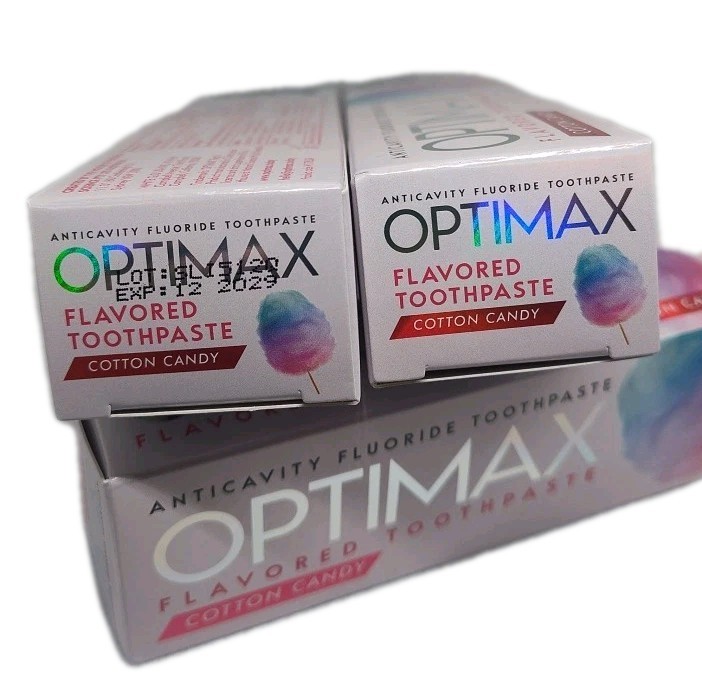 4x Optimax Anticavity Fluoride Toothpaste Cotton Candy Flavored 2.8oz