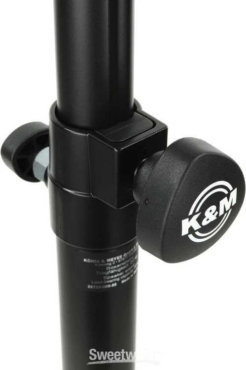 K&M 26735 Round Base Speaker Stand - Black