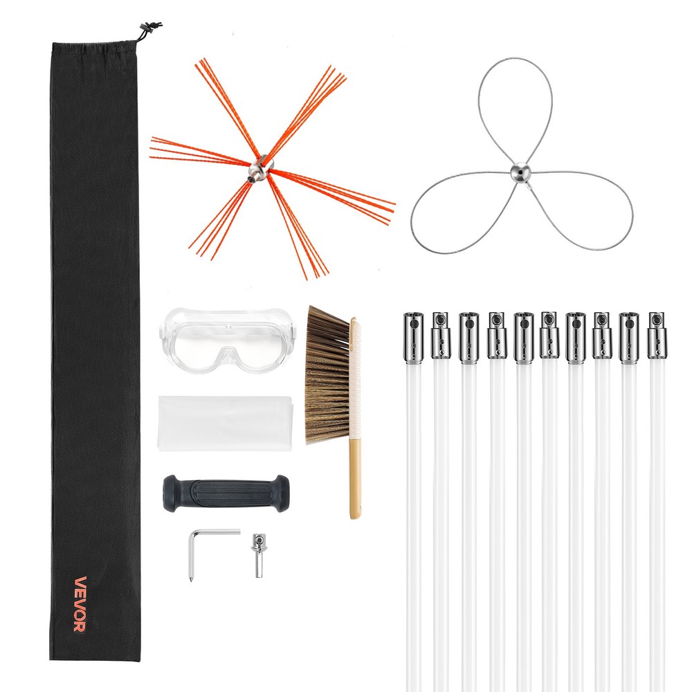 VEVOR Chimney Sweep Kit Chimney Cleaner for Square Rectangle Arch Chimneys