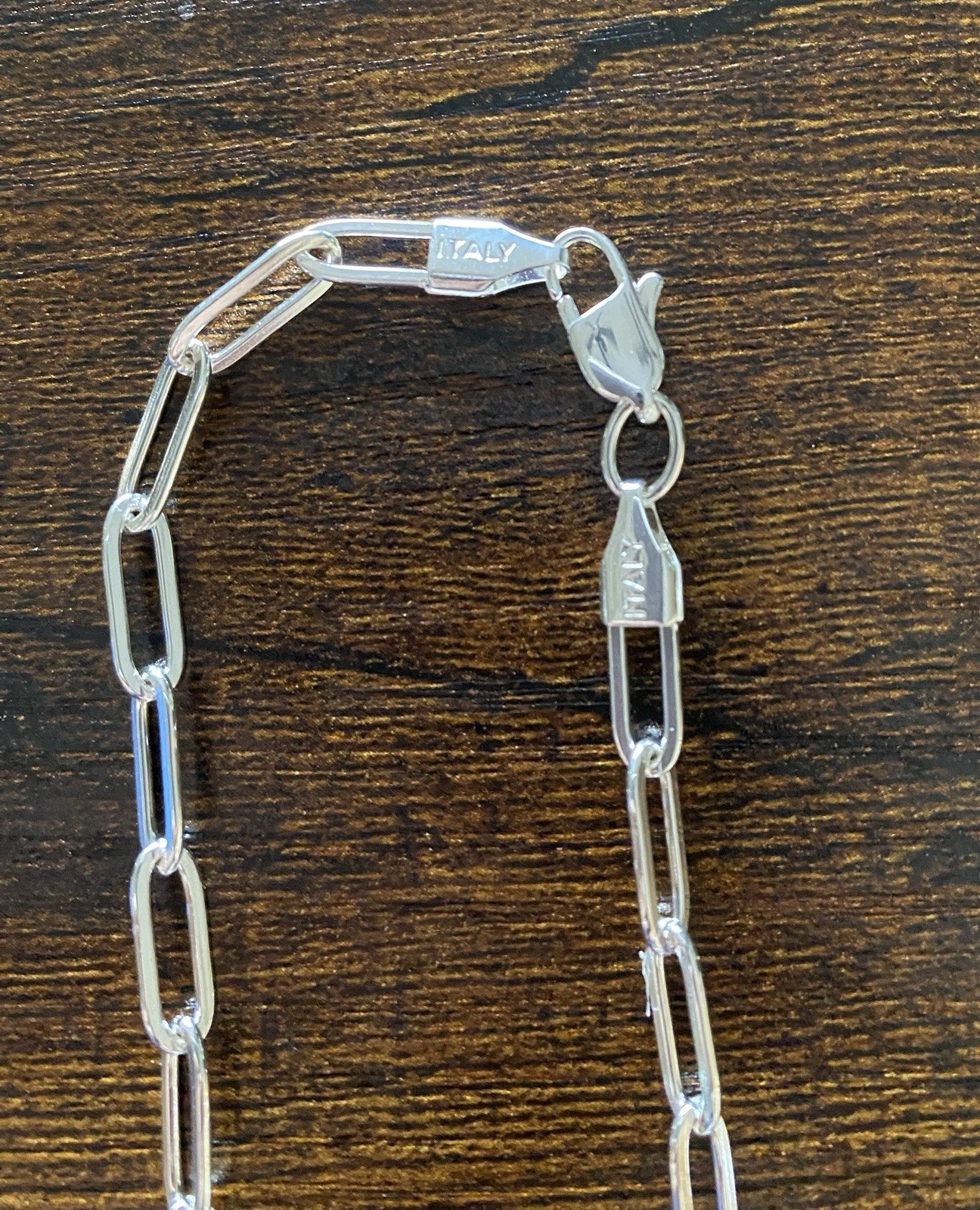 18 Inch, 4mm, Italian Sterling Silver Paperclip Chain