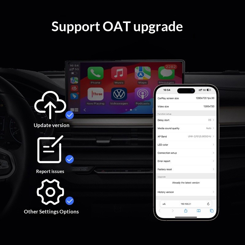 Wireless Dongle Plug ＆ Play USB Auto Wireless CarPlay Adapter For Apple Android