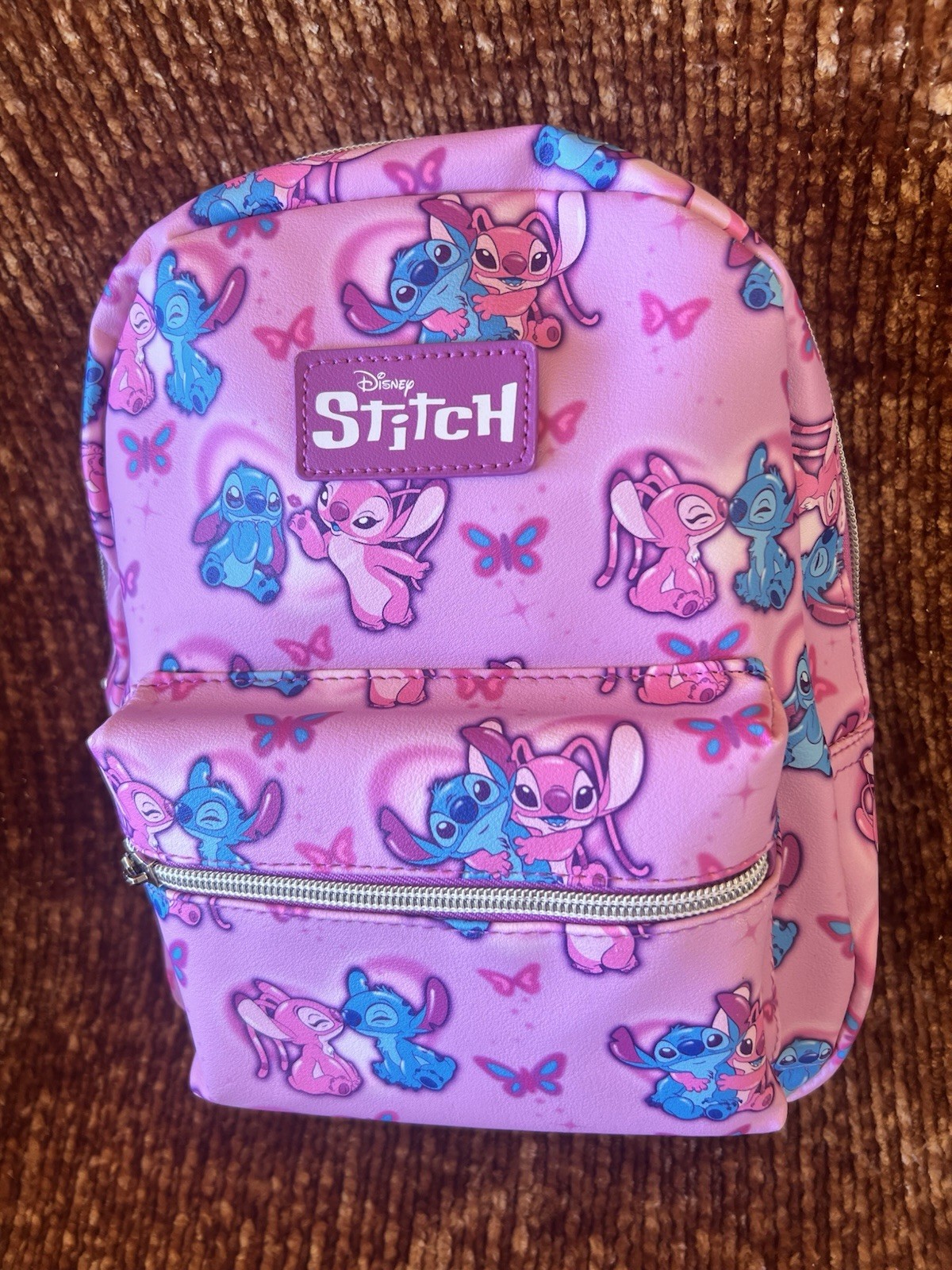 Disney Stitch and Angel Pink And Blue Backpack, Mini