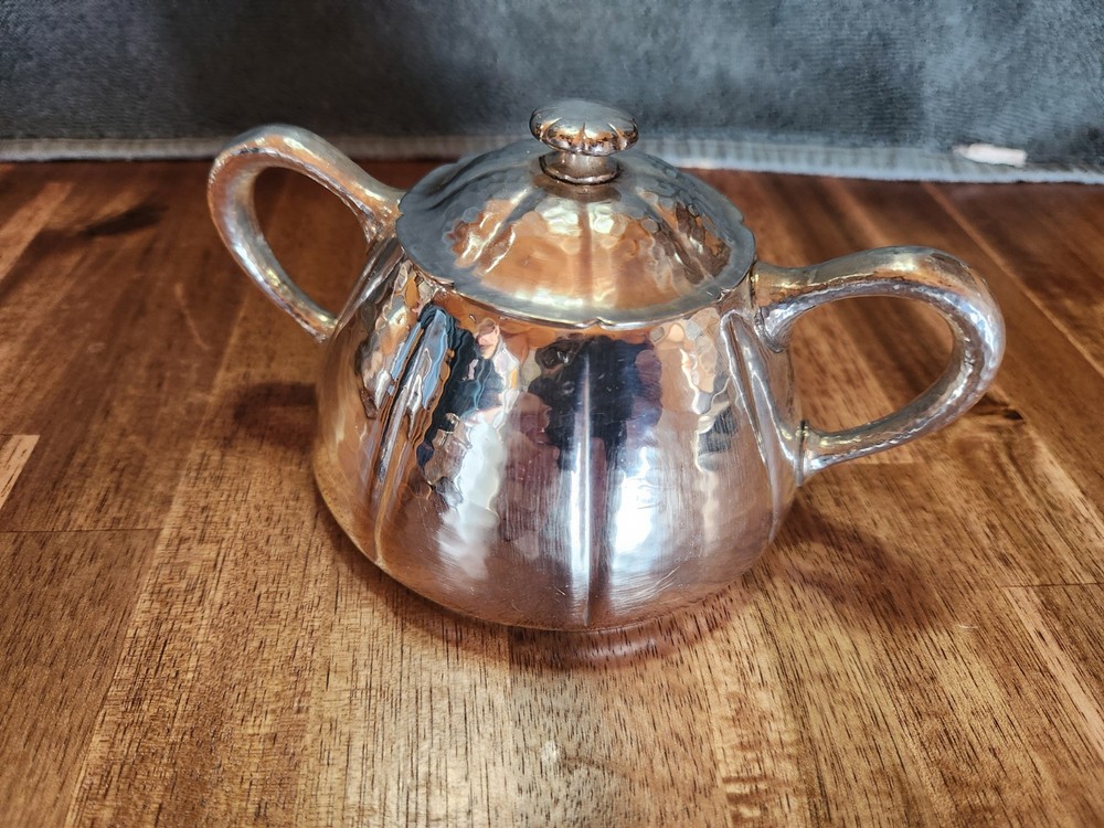Meridian International Hammered silver-plated tea set