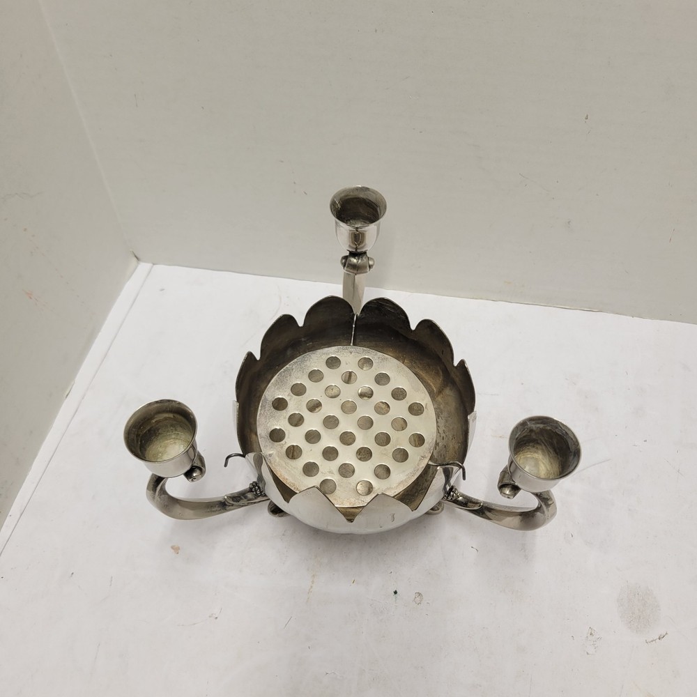 Leonard Silver Plated Centerpiece Footed Candle Candelabra Stand Flower Holder