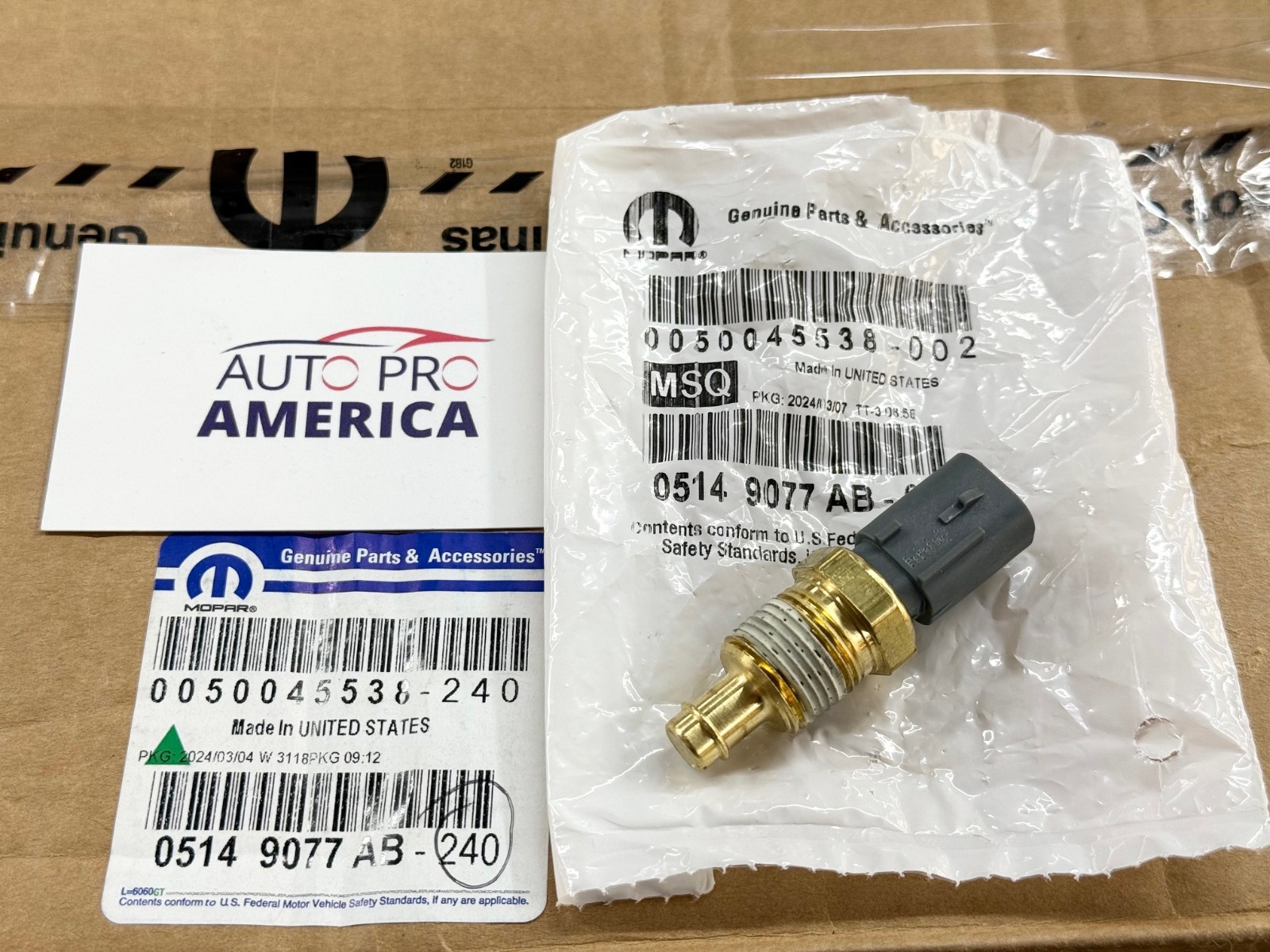 2008-2026 Engine Coolant Temp Sensor DODGE CHRYSLER JEEP RAM MOPAR 5149077AB OEM