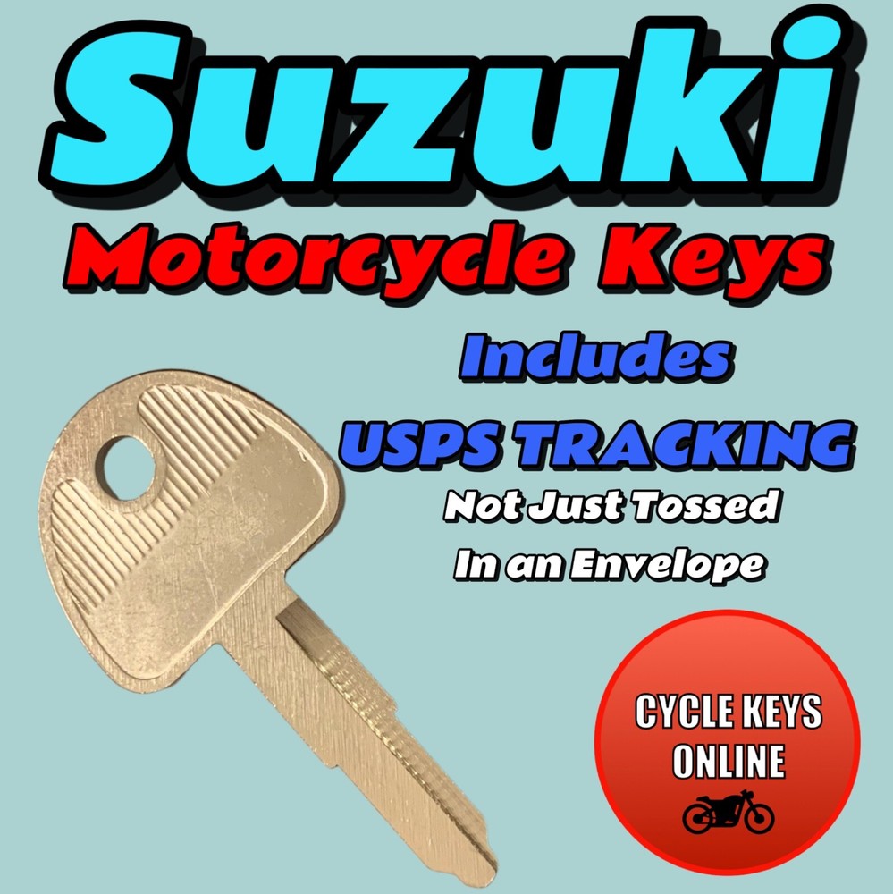 Suzuki Motorcycle keys Cut to Code spare replacement key codes 301-499 Long key