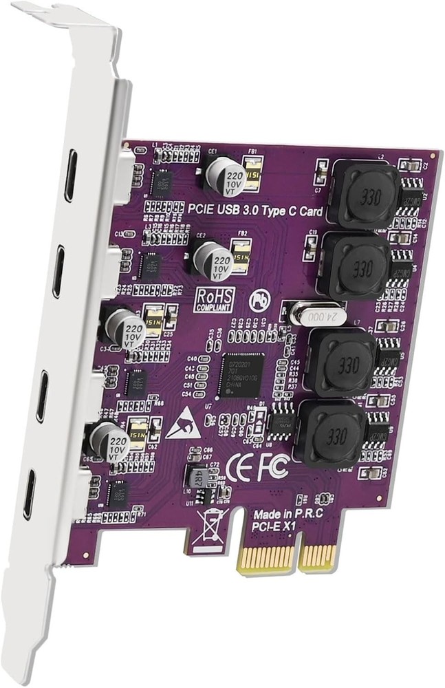 4X 5Gbps USB-C PCI Express Expansion Card for Windows & Linux | FS-U304C-Pro