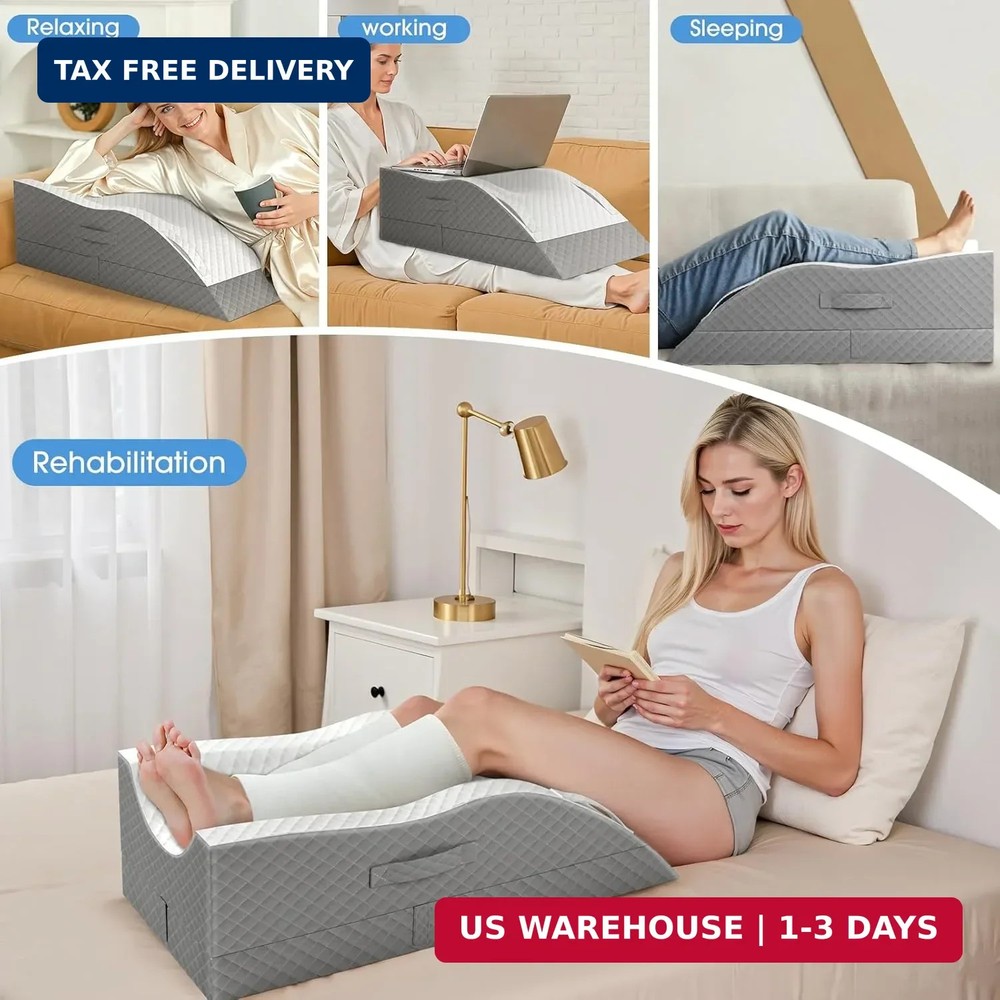 TranquilRelax Elevation Pillows for Leg After Surgery, Memory Foam Adjustable Le