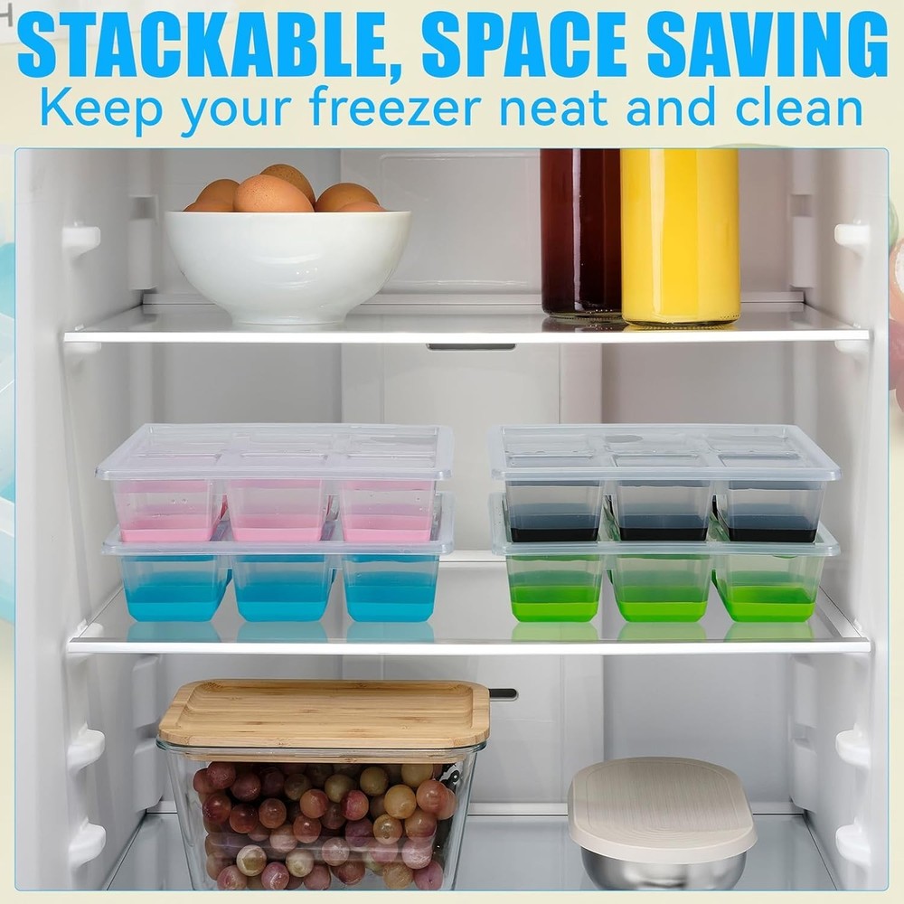 Extra Large Ice Cube Trays with Easy Release Bottom and Dishwasher Safe Features