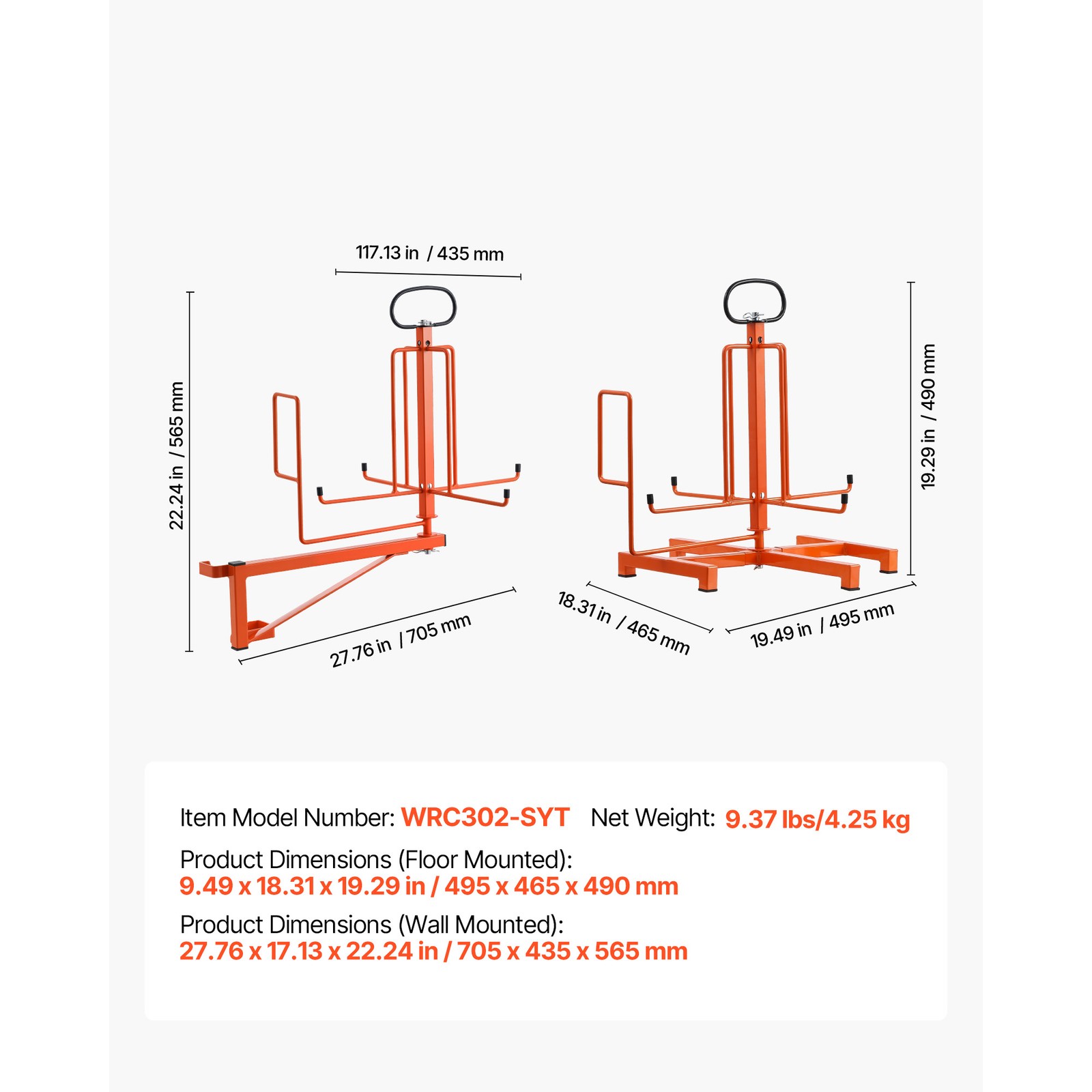 Cable Dispenser Floor or Stud Mounted Portable for Electrical Industrial Retail