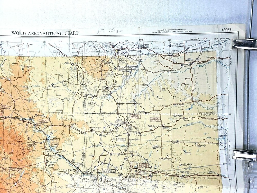 Laramie Range World Aeronautical Chart 33rd Edition 1967