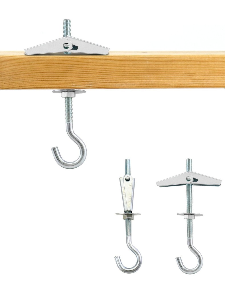 QWORK Ceiling Hooks, 12 Packs 3-9/16" Spring Toggle Wing Bolts Wall Fixing...