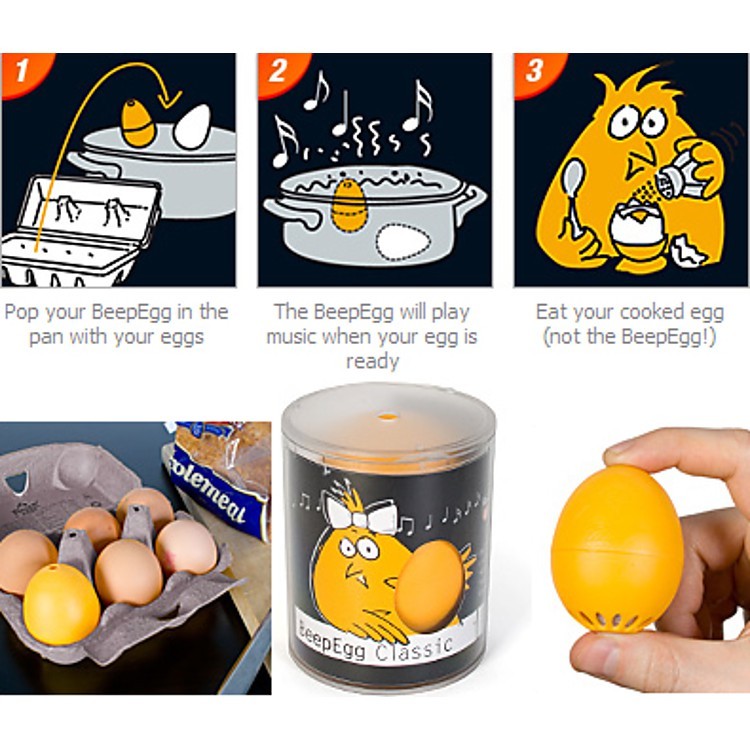 BrainStream BeepEgg Musical / Singing Floating Egg Timer - Travel / Camping