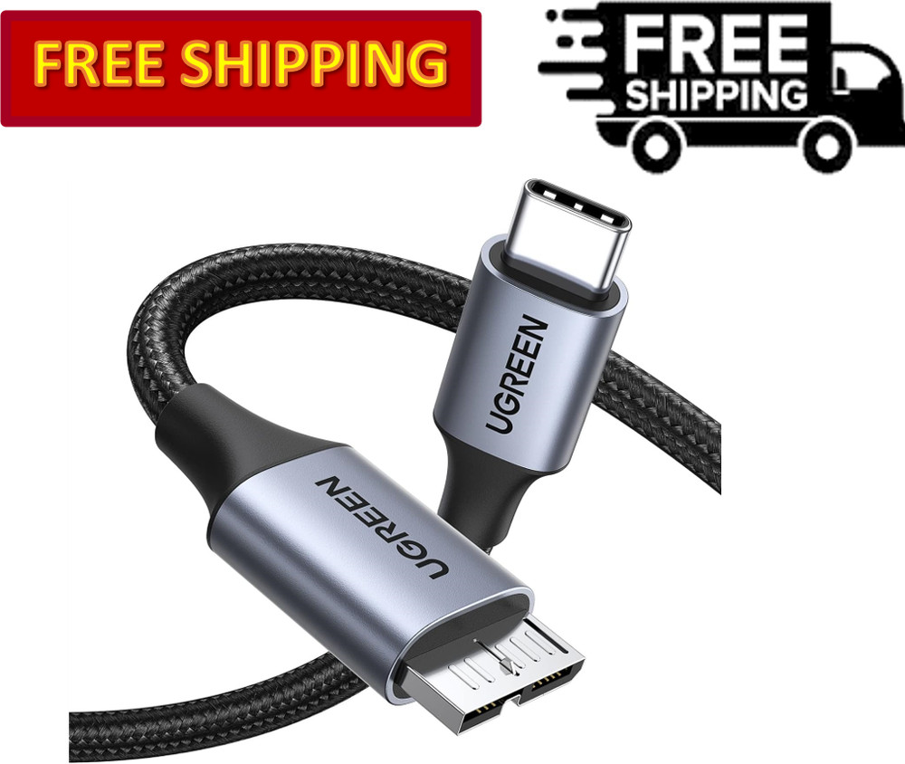 UGREEN USB 3.1 Micro B to USB C Hard Drive Cables, 10 Gbps Data Transfer