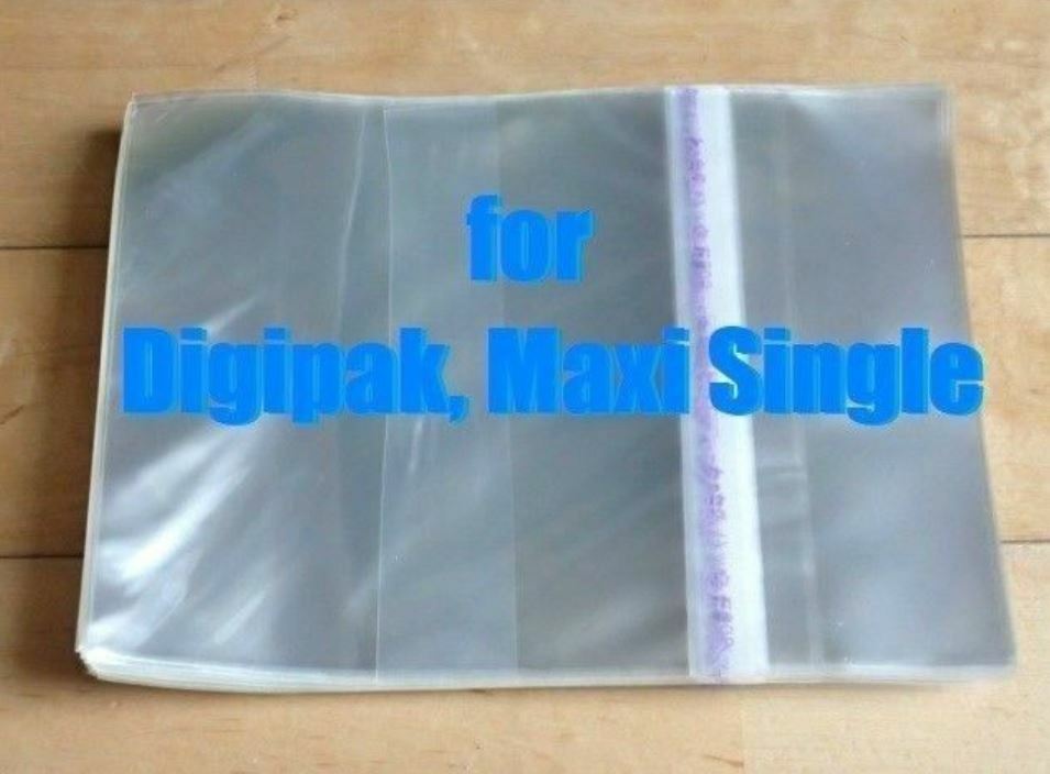 Resealable Outer Replacement Plastic Sleeves for CD DIGIPAK, MAXI-SINGLE 100 pcs