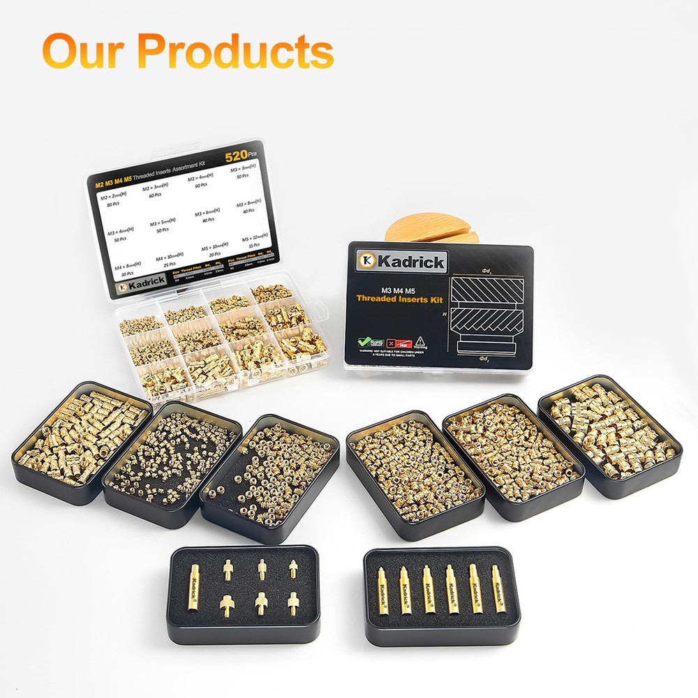Heat Set Insert Tool,Tips for Threaded inserts M2 M2.5 M3 M4 M5 M6, Soldering...