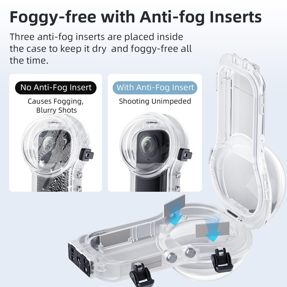 Quick Release Mount Invisible Diving Shell For Insta360 X5 60M Waterproof Case