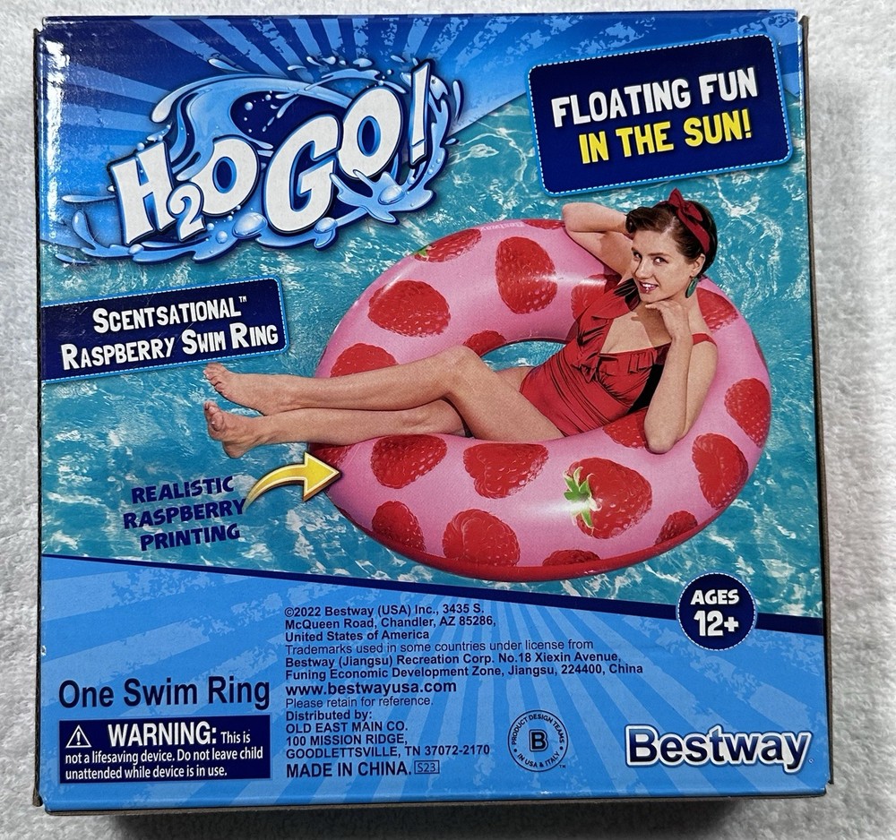 H2O GO! Raspberry Swim Ring Swimming Float Ring