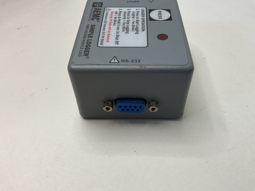 AEMC Instruments L260 Simple Logger RS-232 Voltage Data Logger 600Vrms Max