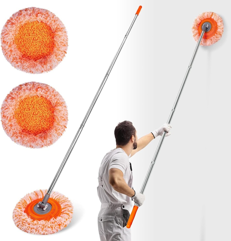 Professional-Grade 68-Inch Wall Mop with Microfiber Head for Maximum Cleanliness