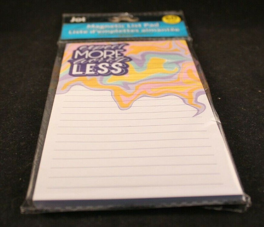 Expect More Worry Less - Magnetic Note Pad - 60 Sheets - 8" x 4"