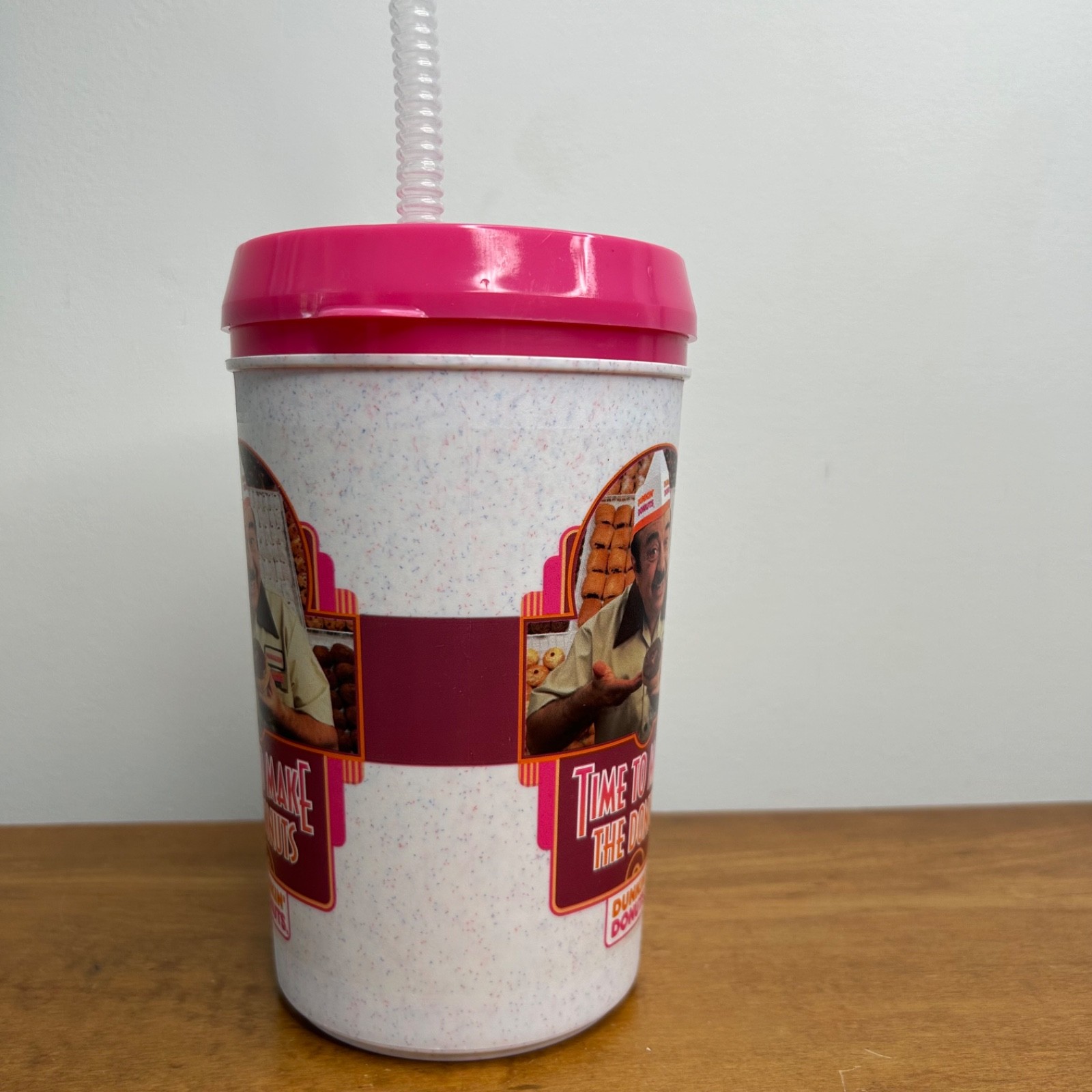 Dunkin' Donuts Vintage Thermo Travel Coffee Tumbler Mug Time to Make Donuts Fred