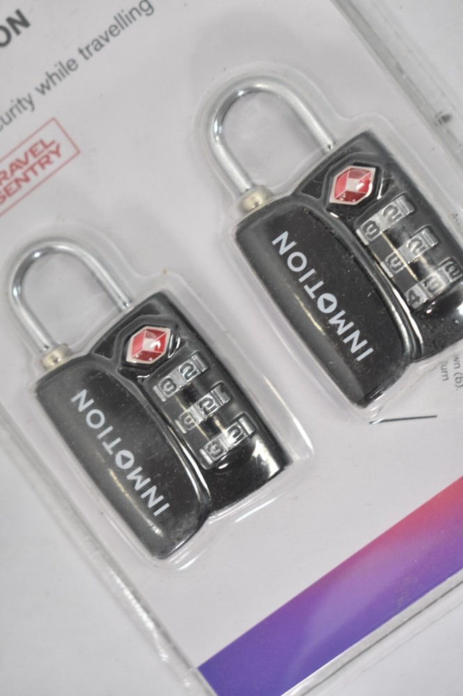 Inmotion Combination Locks 2 Pack Security Travel Sentry Black Padlocks