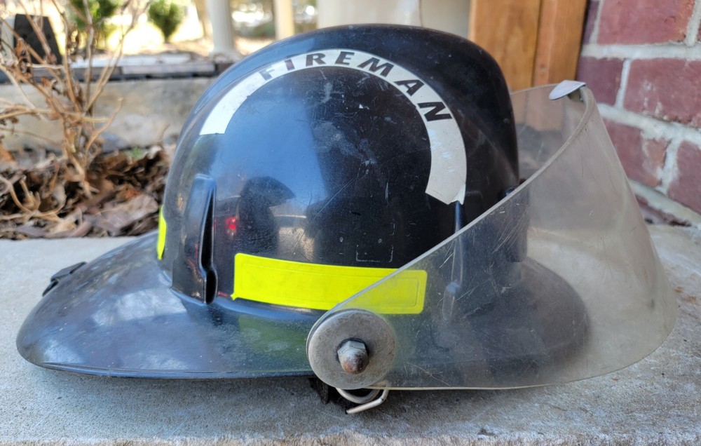 Vintage MSA fire Helmet w/ Plectron Face Shield