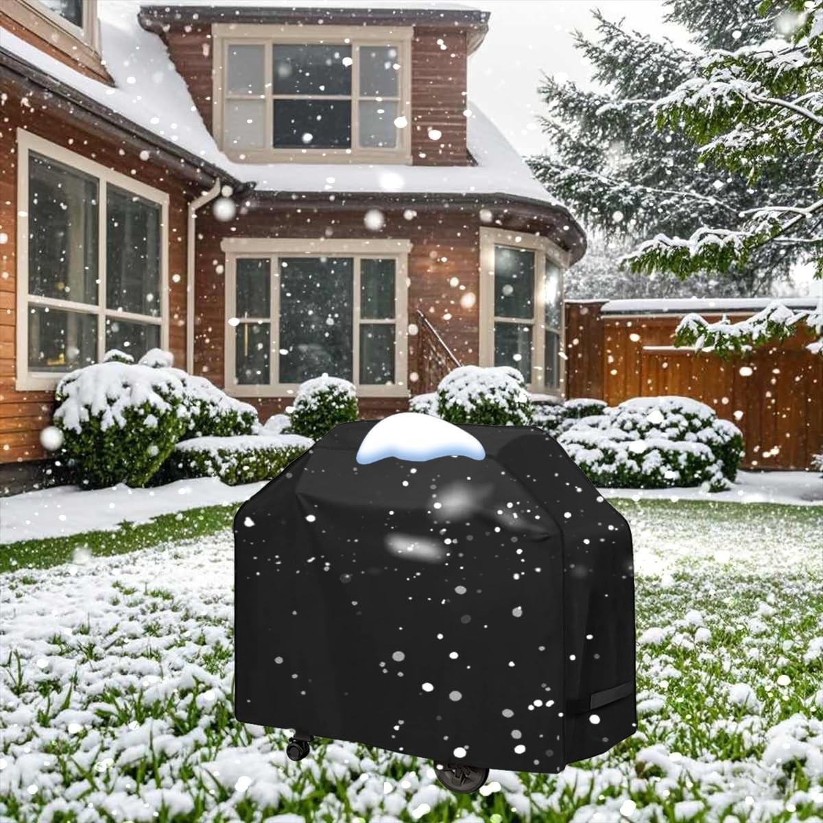 Grill Cover, BBQ Grill Cover Fits 50-57 inch Standard Sized Grills Black