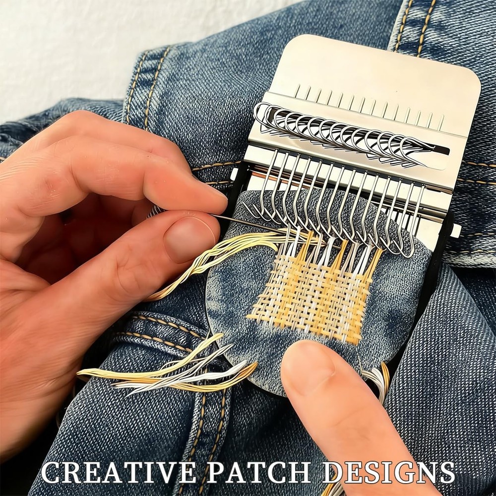Knitting Patch Kit Darning Loom Repair Tool for Jeans Socks Clothes DIY Beginner