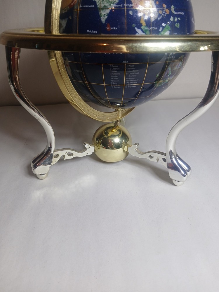 Gemstone globe Double Axis 9 Inch Tall Read Description