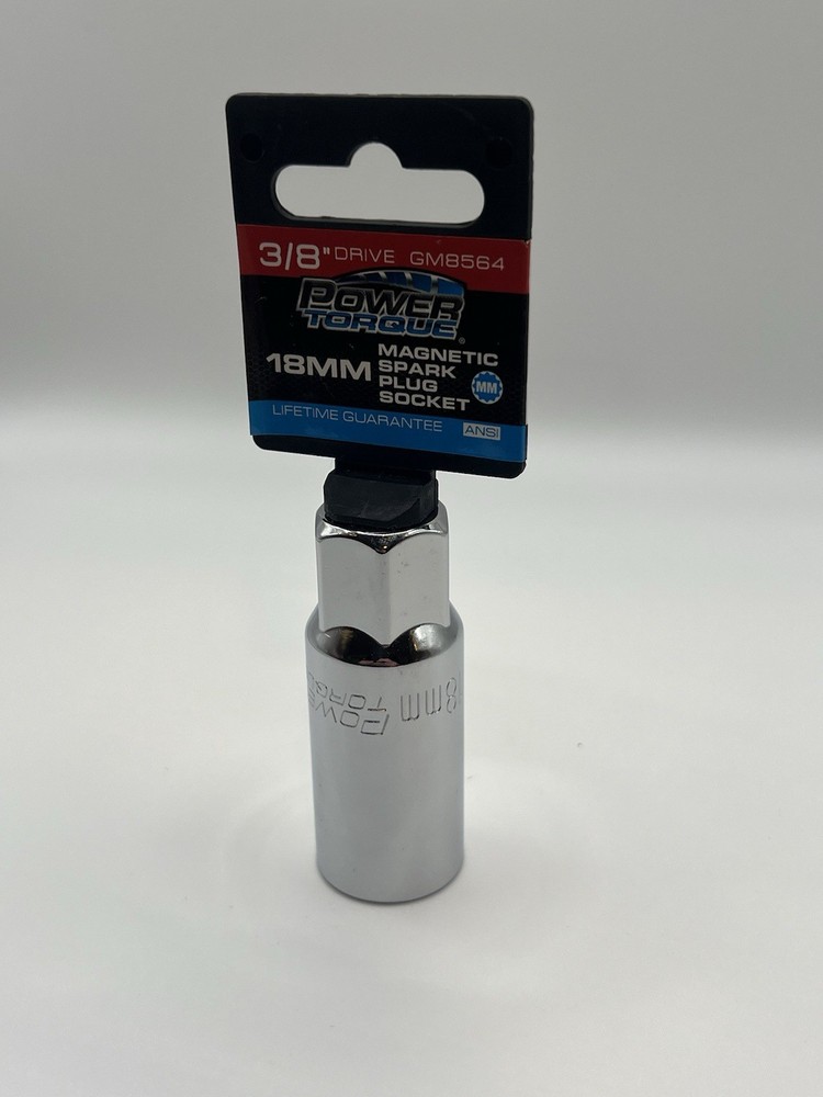 Power Torque 3/8” Drive 18mm 6-Point Magnetic Spark Plug Socket GM8564