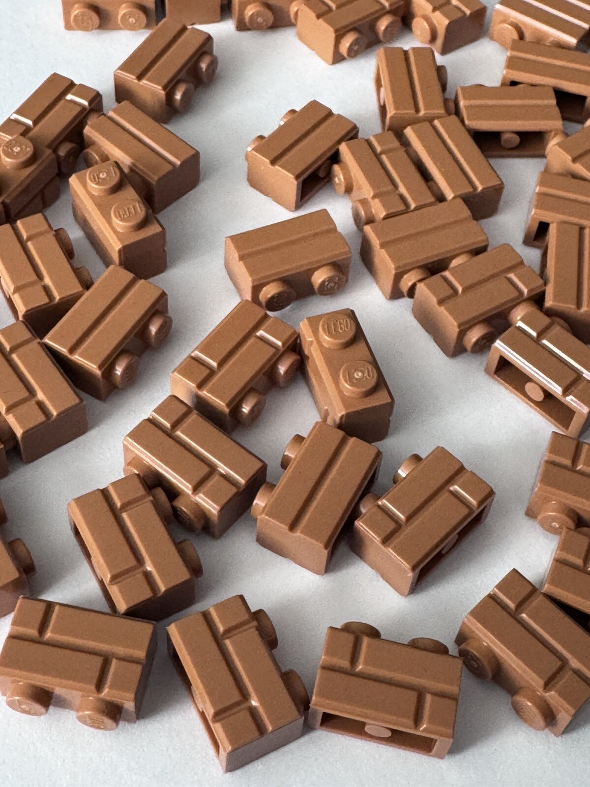 LOT 100 BRAND NEW LEGO 1x2 LIGHT BROWN BRICK WALL MASONRY CASTLE STONE