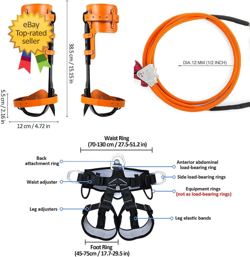 Tree Climbing Gear Tree Climbing Spikes Tree Climbing Gear with Adjustable