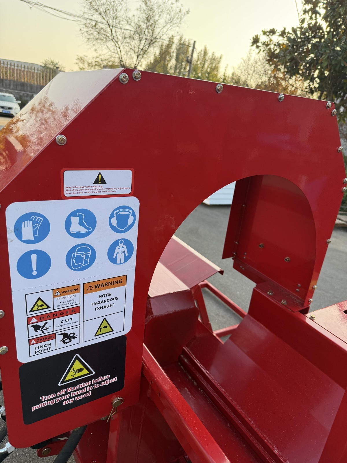 27T Firewood Processor 6-Way Wedge Log Splitter with 10FT Belt Firewood Conveyor