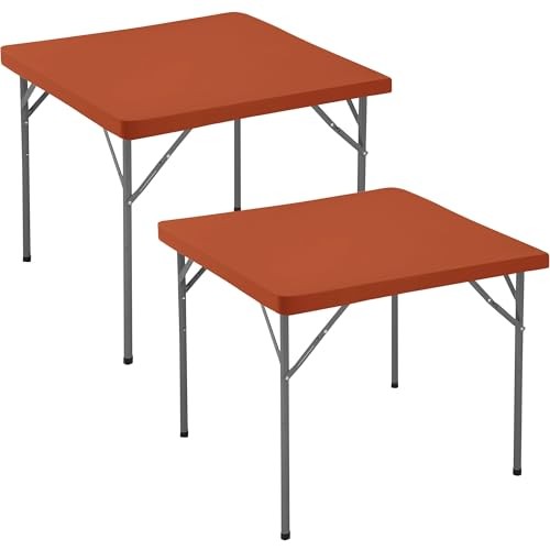 Fitted Square Tablecloth 36x36 Inch-2 Pack Rust Card Elastic Spandex Table